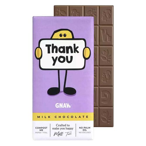 GNAW 'Thank You' Milk Chocolate Bar 80g