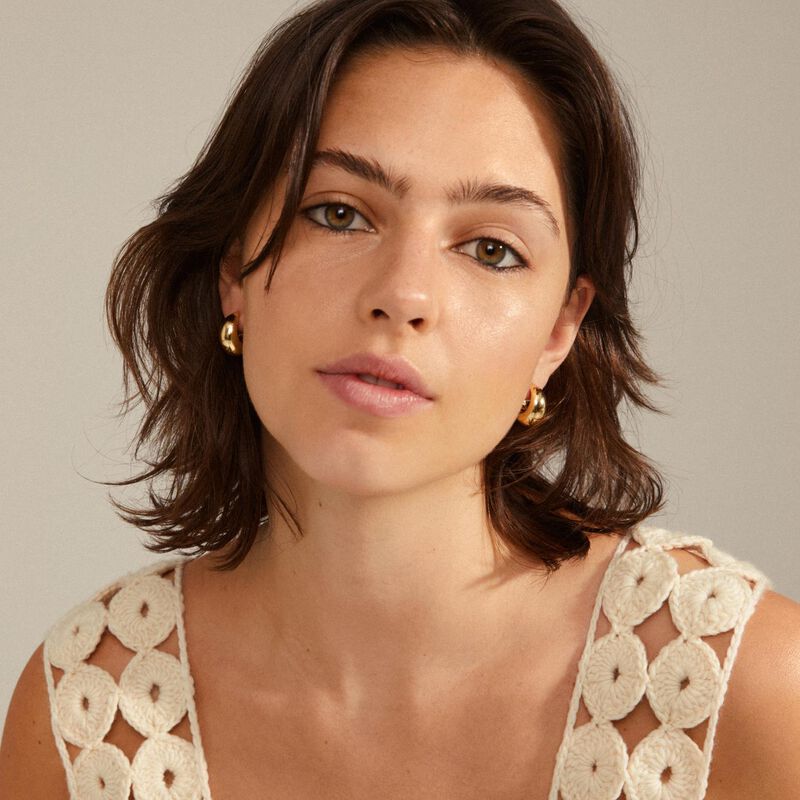 Pilgrim Ioanna Recycled Chunky Hoops - Gold Plated image number 2