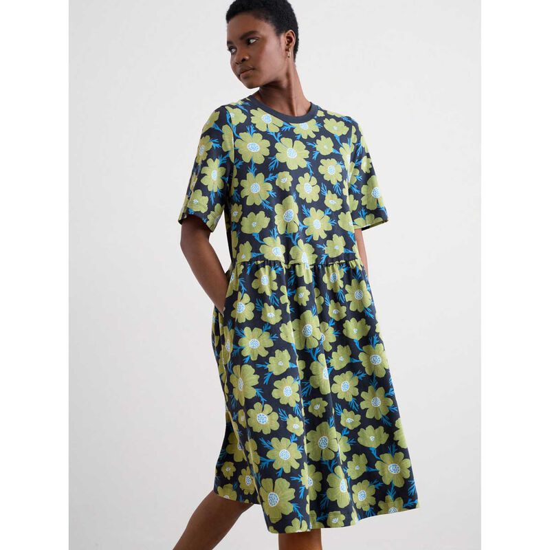 Seasalt Cornwall Hellandbridge Dress Climbing Cosmos Dill image number 3