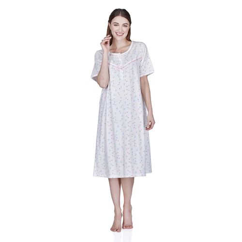 La Marquise Flower Leaf Jersey Short Sleeve Nightdress
