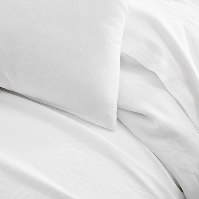 West Elm European Linen Duvet Cover White - Queen image number 1