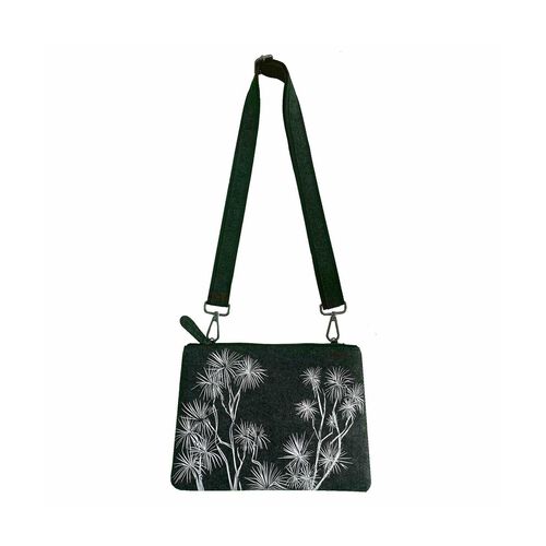 Jo Luping Ti Kouka White On Grey Ecofelt Cross Body Bag