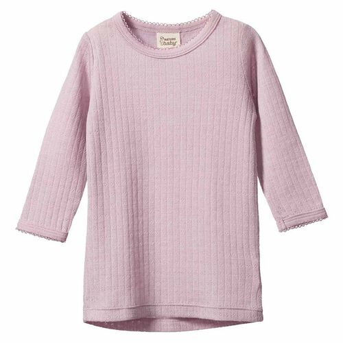 Nature Baby Mer Ess L/S Cloud Tee Pointelle 3-5Y