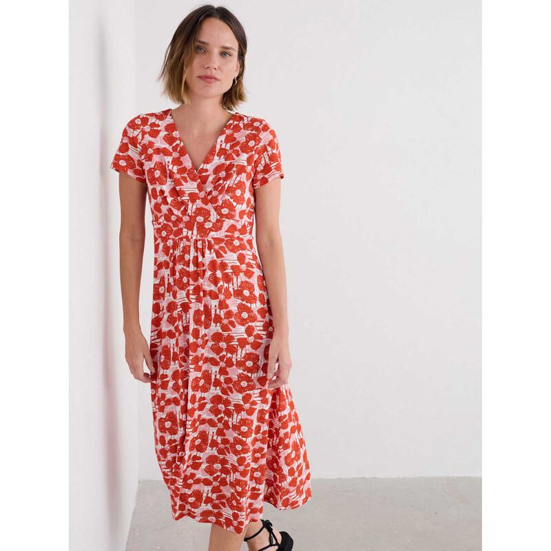 Seasalt Cornwall Chapelle Dress Patchwork Bloom Mandarin image number 1