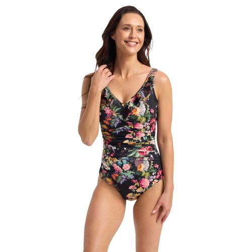 Jantzen Abbie DD-E Mesh Frill One Piece - Black
