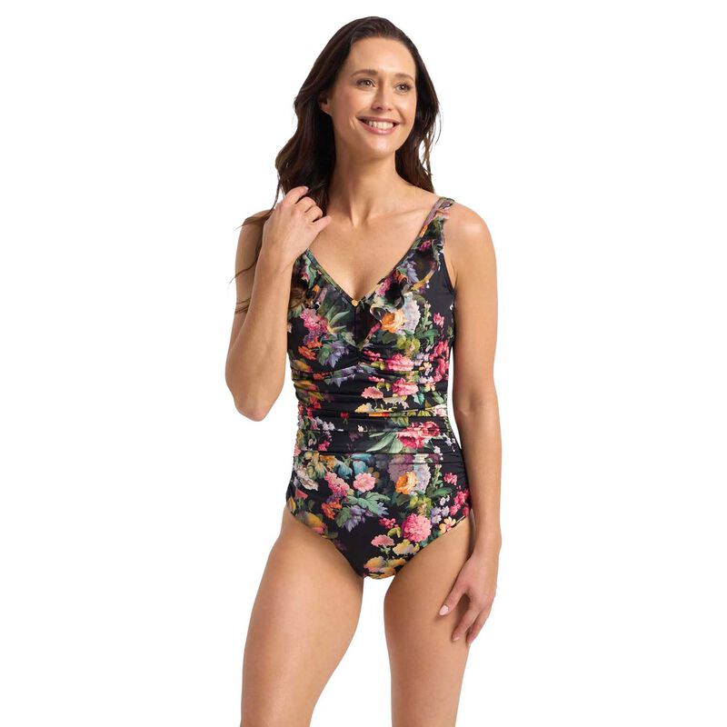 Jantzen Abbie DD-E Mesh Frill One Piece - Black image number 0