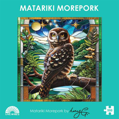 Lucy Gauntlett Matariki Morepork 500 Piece Puzzle