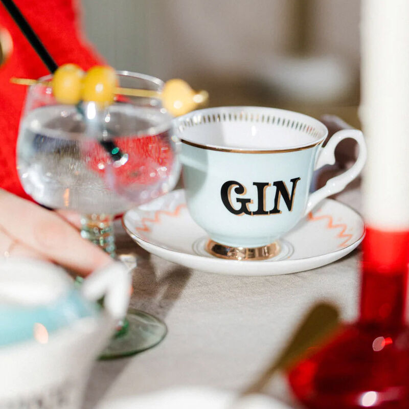 Yvonne Ellen Boozy Gin Teacup and Saucer image number 1