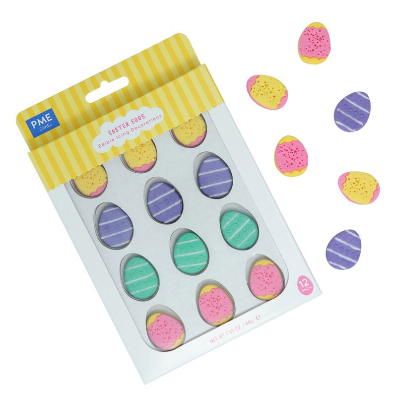 PME Edible Sugar Decorations - Easter Eggs Set Of 12 image number 2