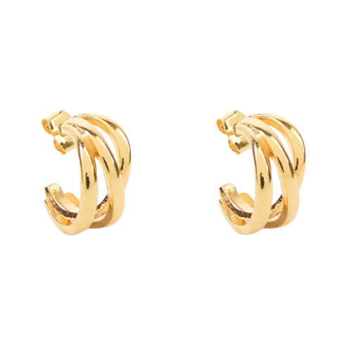 Stella + Gemma Earring Gold Hoop 3 Rings