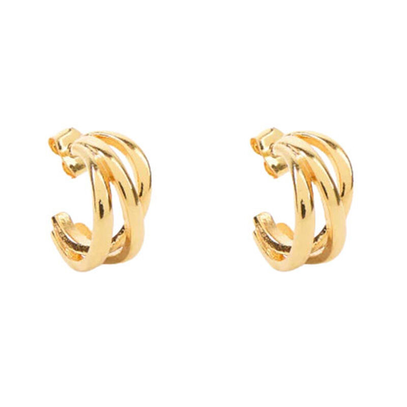 Stella + Gemma Earring Gold Hoop 3 Rings image number 0
