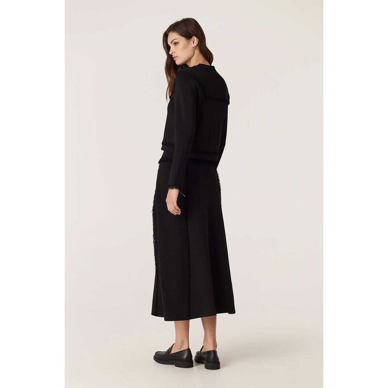 Cable Crepe Fringe Jacket image number 1