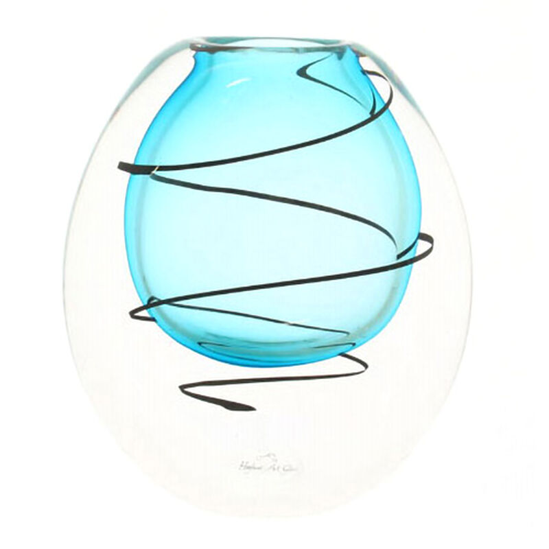 Hoglund Art Glass Large Festival Vase - Blue image number 0
