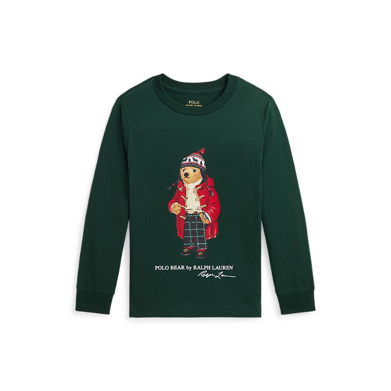 Polo Ralph Lauren College Green Bear LS T-Shirt 3-7 image number 0