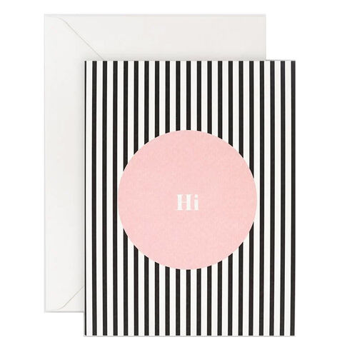 Lettuce Hi Pink Dot Stripe Card