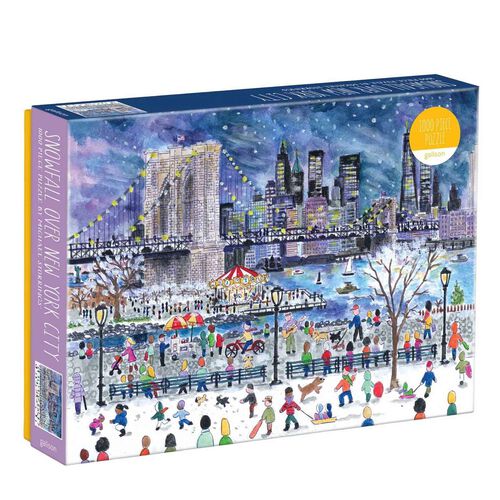 Galison Michael Storrings Snowfall Over New York City 1000 Piece Puzzle