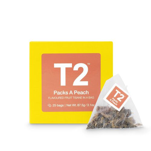 T2 Packs A Peach Tea Bag Cube 25 Pack