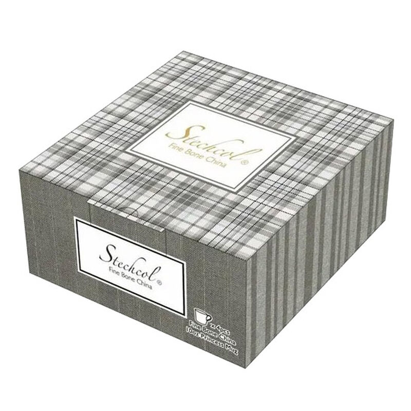 Premium Bone China Mug Set 4 Grey image number 2
