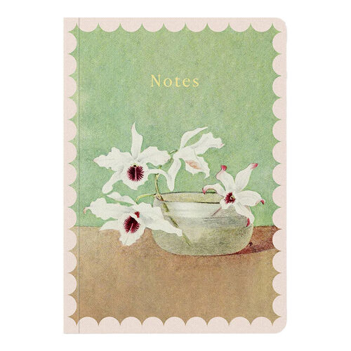 Ohh Deer Kaleido White Orchid In Water A6 Premium Soft Cover Notebook