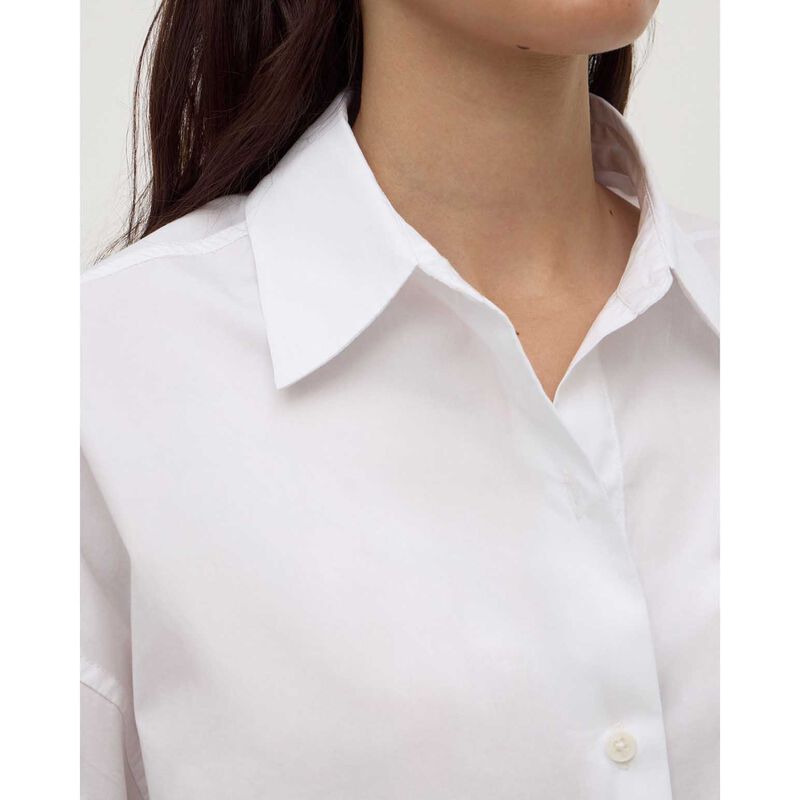 Assembly Label Aurora Cropped Cotton Poplin Shirt White image number 2