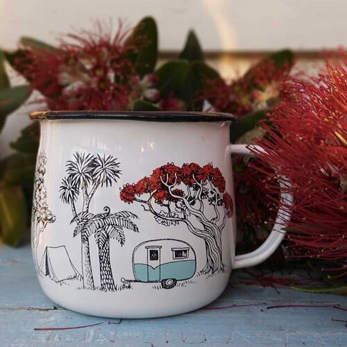 Tanya Wolfkamp Camping Enamel Mug