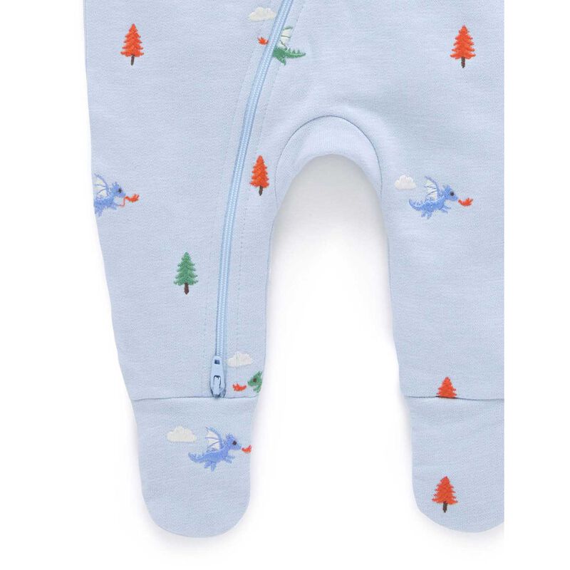 Purebaby Embroidered Fleece Growsuit image number 7