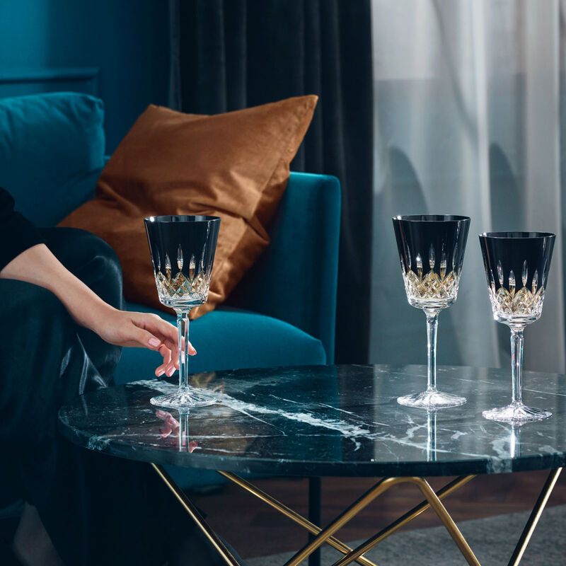 Waterford Lismore Black Medium Goblet Glasses, Pair image number 1