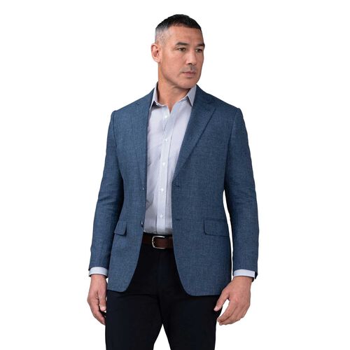 Rembrandt Cooper Pacific Blue Linen-Slub Blazer