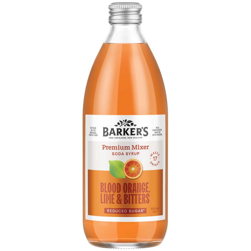 Barker's Blood Orange, Lime & Bitters Premium Mixer Soda Syrup 500ml image number 0
