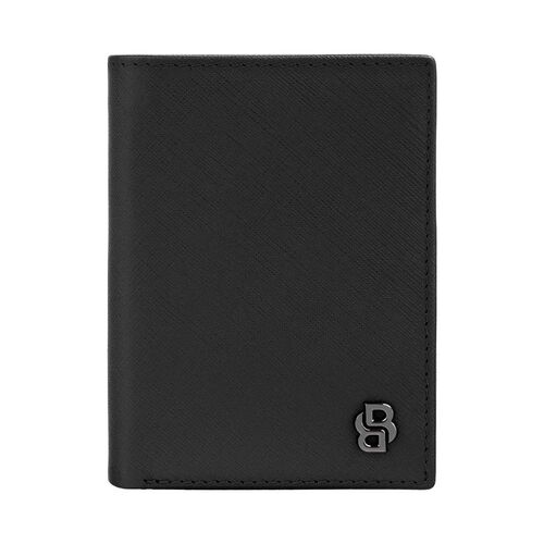 BOSS Folding Leather Card Holder Saffiano