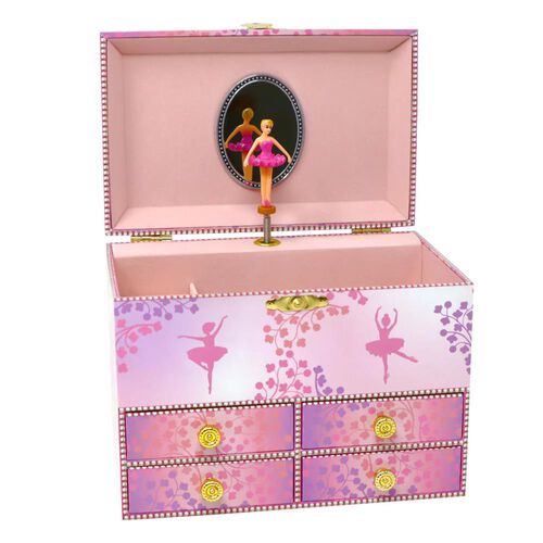 Pink Poppy Ballerina Boutique Medium Musical Jewellery Box