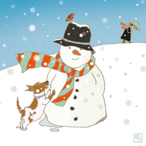 Museums & Galleries Snowman Christmas Card 6 Pack