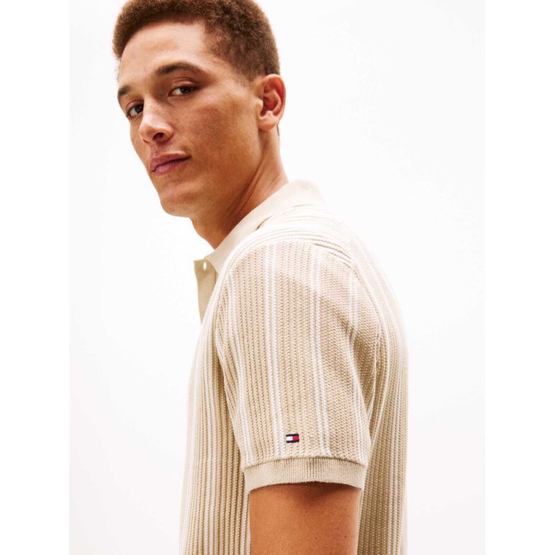 Tommy Hilfiger Knitted Vertical Stripe S/S Polo image number 2