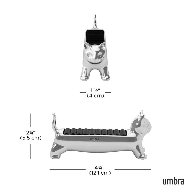 Umbra Ali Cat Ring Holder Chrome image number 3