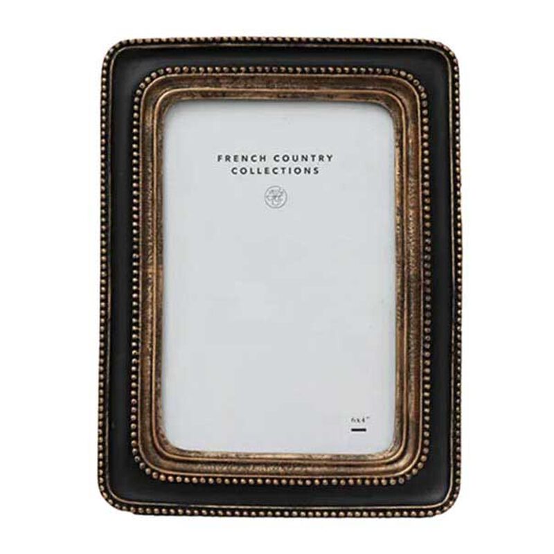 French Country Beaded Frame Black 4x6 image number 0