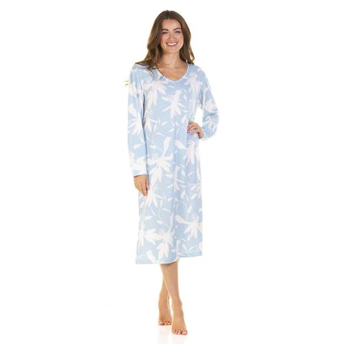 La Marquise Floral Deluxe Long Sleeve V-Neck Nightdress