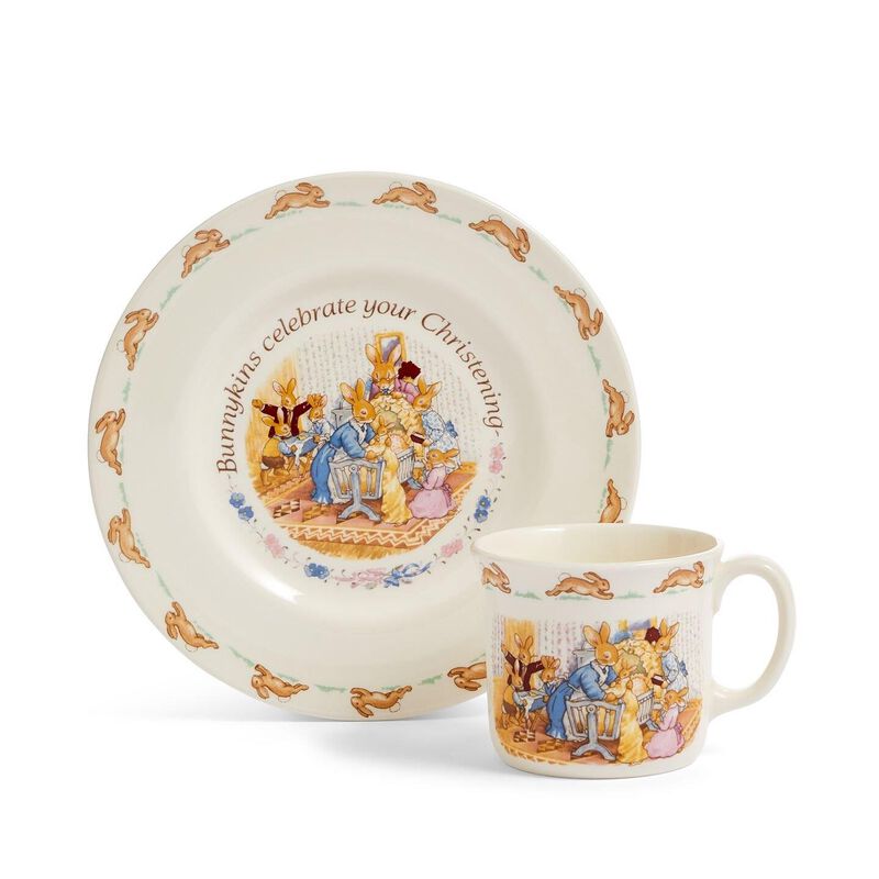 Royal Doulton Bunnykins Christening Plate & Mug Set Of 2 image number 0
