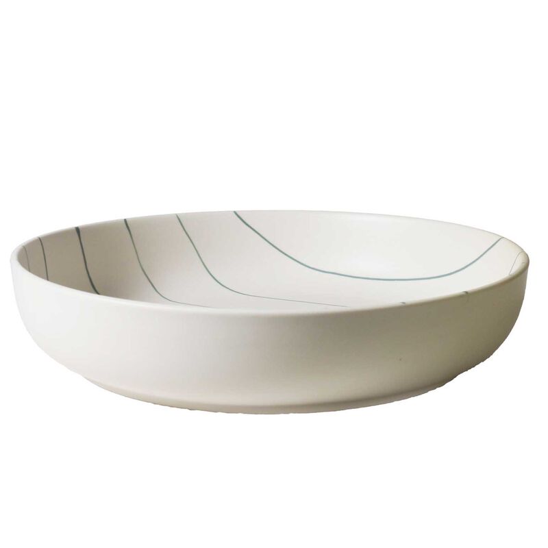 Robert Gordon Salad Bowl 28cm - Coastal Junction Cream With Green Stripe image number 0