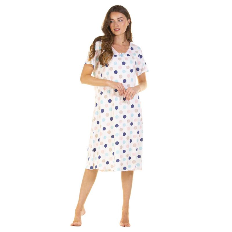 La Marquise Misty Dots 100% Cotton Short Sleeve Nightshirt image number 0