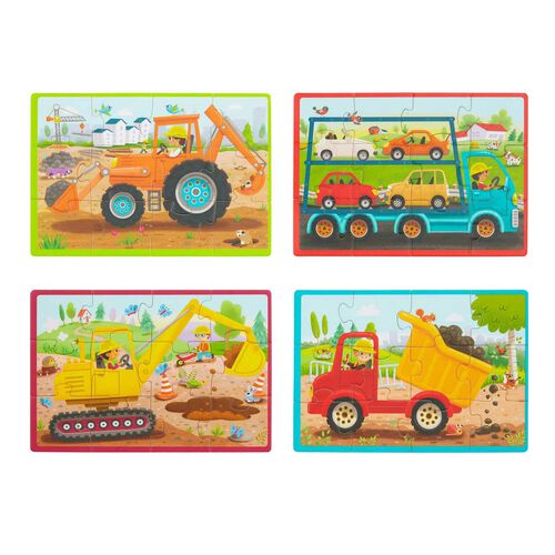 B.Toys Wooden Construction Jigsaw Puzzles In A Box