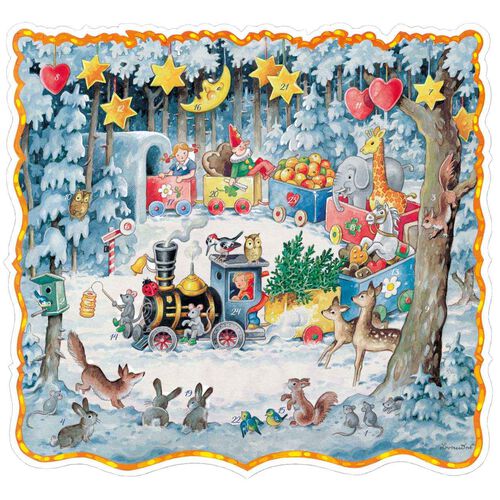 Korsch Verlag Wooden Train Advent Calendar Poster 2026