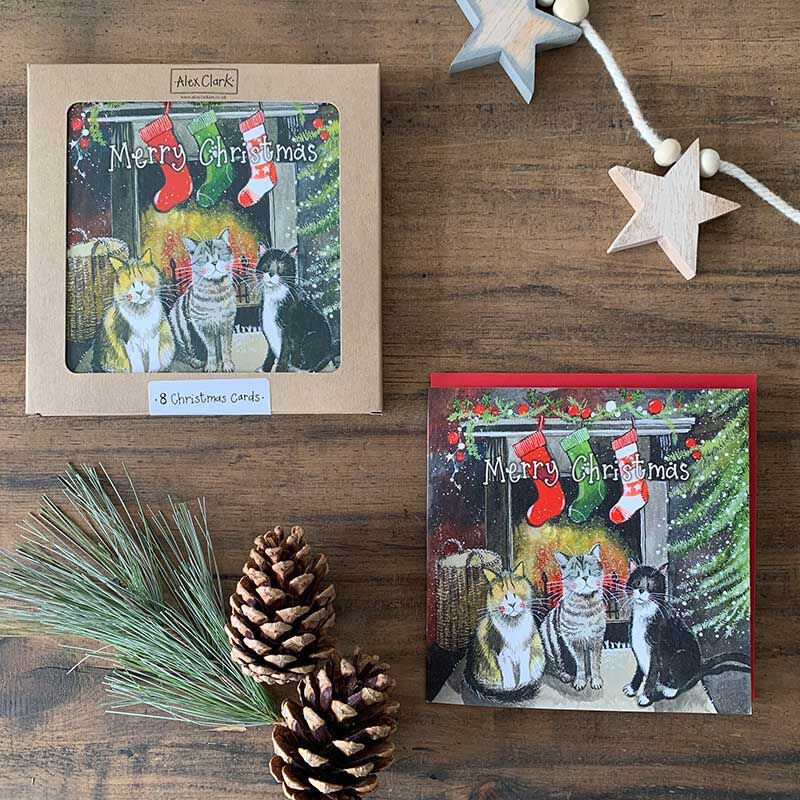 Alex Clark Christmas Felines Box Of 8 Cards image number 1