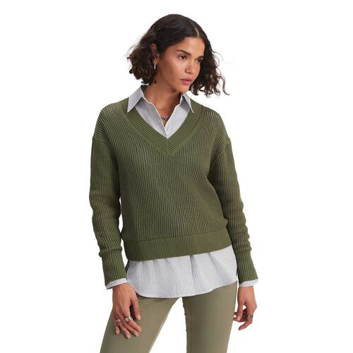 Sportscraft Cotton Crochet V-neck Knit