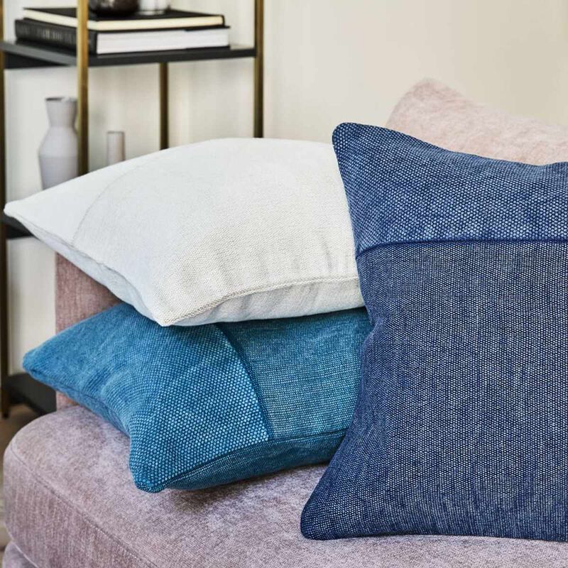 West Elm Pieced Cotton Canvas Cushion Cover 46cm Midnight image number 1