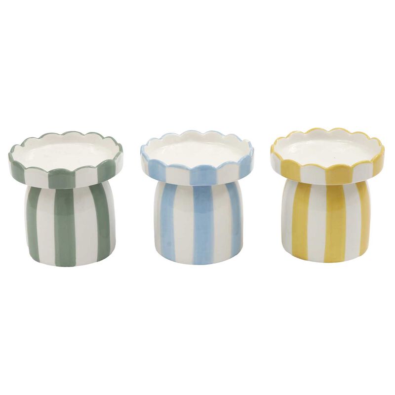 SIL Interiors Stripe Pillar Candle Holder 11cm image number 1