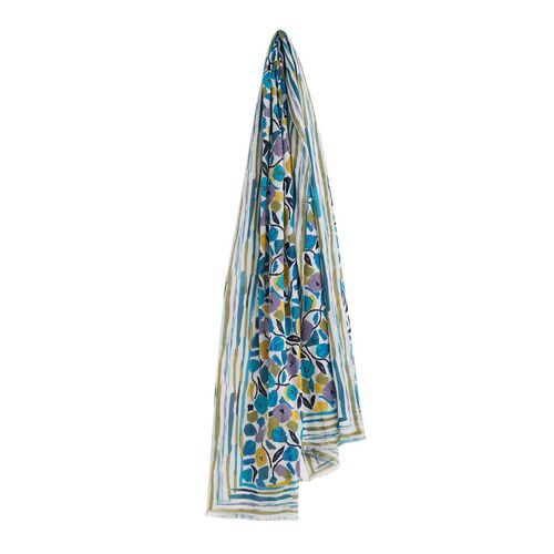Seasalt Cornwall May Garland Scarf Zennor Stripe Border Chalk