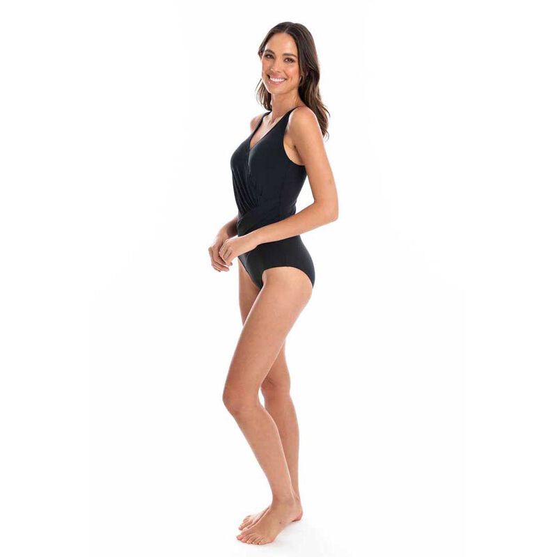 Togs Black Surplice Swimsuit image number 3