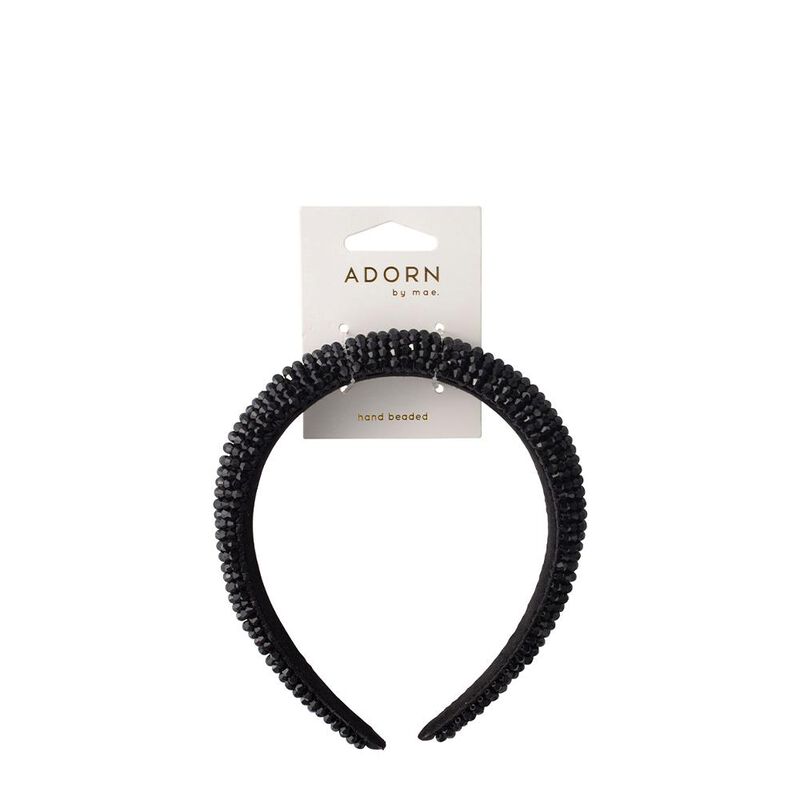 Mae Headband Luxe Beaded Black image number 0
