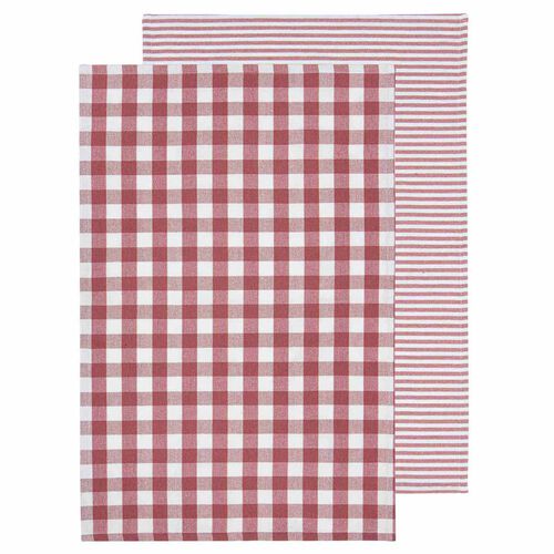 Ladelle Eco Gingham Blush 2Pk Kitchen Towel