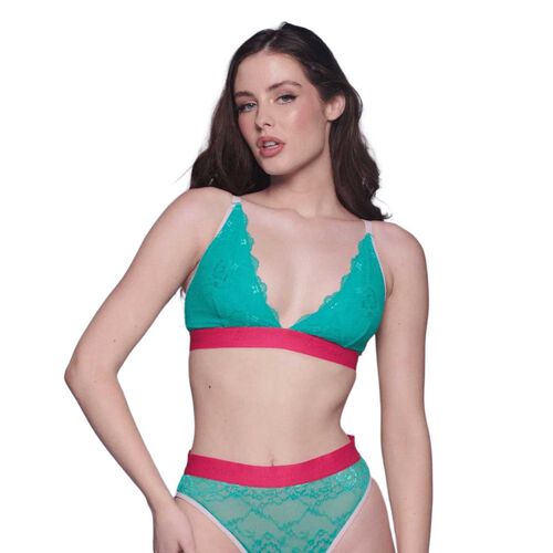 Lemonade Dolls Signature Lace Bralette - Trilogy Green